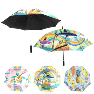 Fabricante al por mayor paraguas de golf de alta calidad personalizado impresión hawaiana a prueba de viento y protección UV paraguas - Product Image 1