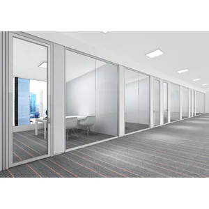 FlexSpaceガラスオフィス会議室仕切り取り外し可能な仕切り、引き戸付きの取り外し可能なオフィス仕切り壁