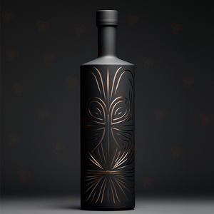 Nouvelle conception d'usine Jingbo Bouteille en verre sérigraphiée enduite <span class=keywords><strong>noire</strong></span> en forme pour Spiritueux Tequila <span class=keywords><strong>Gin</strong></span> - Product Image 2