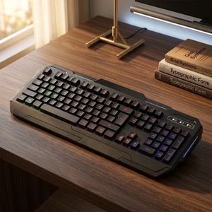 <span class=keywords><strong>Clavier</strong></span> de jeu mécanique rétroéclairé RVB personnalisé, <span class=keywords><strong>clavier</strong></span> de jeu filaire USB avec touches programmables, ergonomique pour les joueurs sur PC - Product Image 5