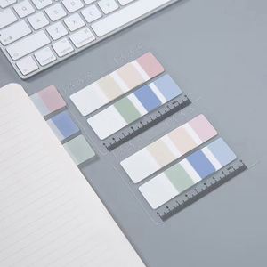 Marcadores de Página Autoadhesivos Multifuncionales con Índice de Colores Degradados, Notas Adhesivas, Regla Transparente, Material de Oficina PET - Product Image 1