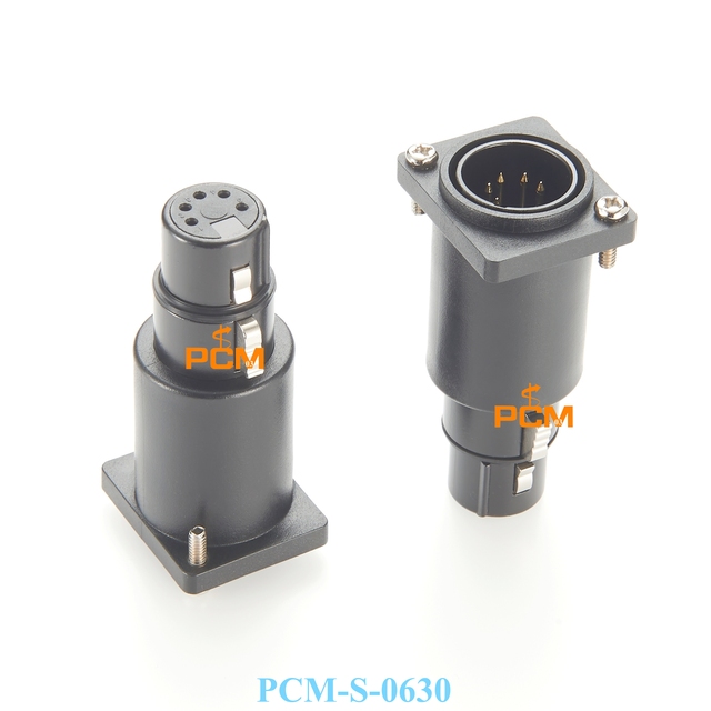 Female 3 Cores XLR Connector, 3 Pins Panel Mount Type D XLR Chassis Socket Female to Male Adapter for Xlr Cable