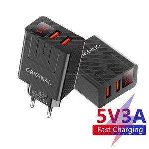 LED Power Display Dual USB Travel <b>Adapter</b> Android Quick Charger QC3.0 Universal Mobile Phone Fast <b>Charging</b> Head - Product Image 4