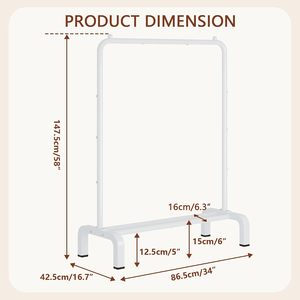رف تخزين عمودي جديد للملابس سهل التجميع وقابل للنقل لتوفير المساحة وعرض الملابس - Product Image 3