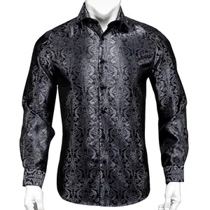 Silk Comfortable Paisley Designer Men's Shirts Long Sleeve Casual Business Fashion Shirts for Men
