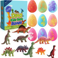 Bombes de bain moussantes bio en forme d'œuf de dinosaure avec jouets à l'intérieur pour enfants – Coffret de luxe pour le soin de la peau – Vente en gros