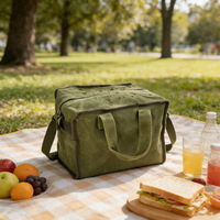 [Soldes] Sac fourre-tout carré en toile écologique et minimaliste pour l'extérieur, pliable et isotherme, pour le rangement du bois de chauffage et les pique-niques