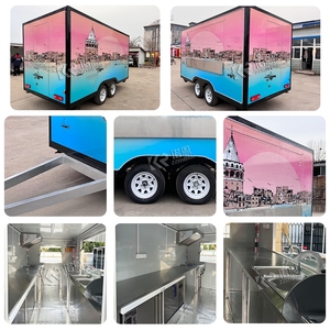 2025 chariot camion de nourriture mobile camion de nourriture de haute qualité remorques de restauration rapide forme remorque alimentaire avec porche - Product Image 2