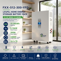 Batterie de stockage solaire hybride hors réseau Fuxile FXX-512-300-YFD, au sol, LiFePO4, 51,2 V, 300 Ah, 15,36 kWh, CAN/RS485, 6000 cycles