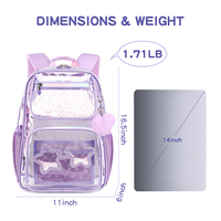 Cusangel TPU matériel étanche Transparent sac d'école sac à dos pour ordinateur portable clair sac à dos sac d'école