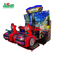 Simulateur de course automobile pour 2 joueurs, machine d'arcade, volant rouge style F1, siège à mouvement pour centre de jeux