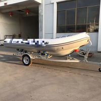 Aomai Bateau pneumatique et embarcation de pêche de petite taille à grande capacité avec remorque de bateau pliable à essieu John galvanisé