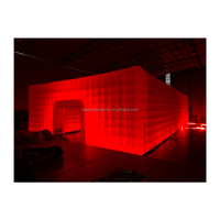 Tente d'événement gonflable en forme de cube avec éclairage LED, tente cube gonflable