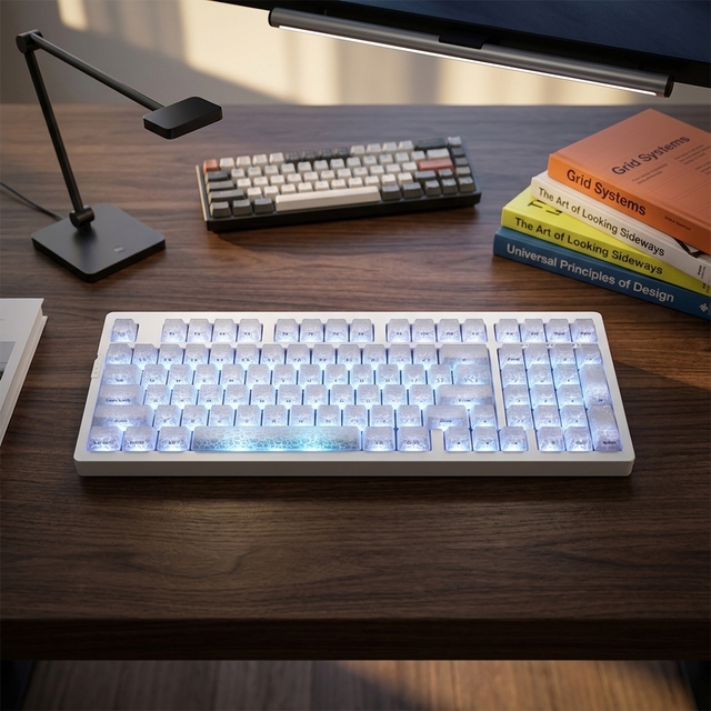 Zornher ZH980 Ice Crack Wireless Mechanical Keyboard RGB Gaming Keyboard Gateron Hot Swappable Switches Triple Mode Type-C