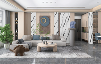 Panneau UV de qualité supérieure personnalisé 1,22*2,44m, feuille de marbre PVC pour hôtel, appartement, décoration intérieure