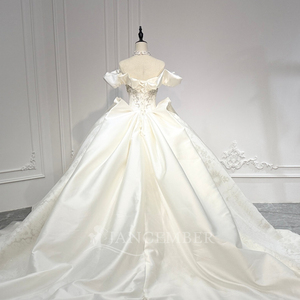 Robe de mariée épaules dénudées Xs241 Sweetheart avec dos lacé, détails en sequins et cristaux, robe personnalisable Jancember - Product Image 5