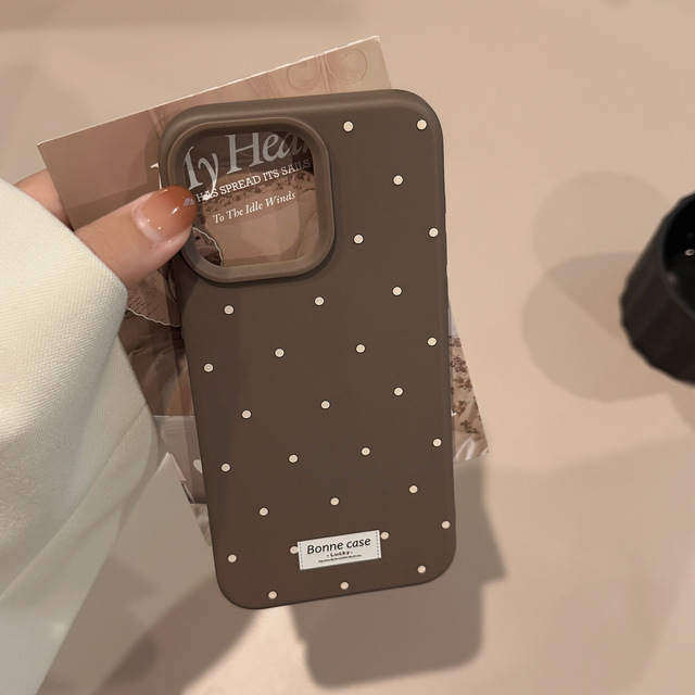 Lightweight Fashion Simple Retro Polka Dots Pattern Protective Shockproof Case for iPhone 17 16 15 14 13 12 11 Pro Max