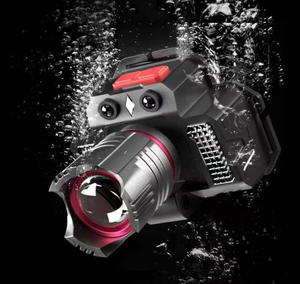 Linterna Frontal Inteligente con Sensor de Movimiento y Luces Auxiliares Dobles, Lámpara Frontal Recargable Ajustable para Ciclismo Nocturno y Senderismo - Product Image 3