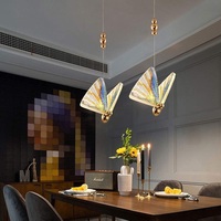 Lustre papillon créatif en acrylique, luminaire suspendu pour plafond, décoration de salon, escalier, luminaire suspendu LED simple