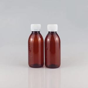 زجاجة بلاستيكية كهرمانية اللون من مادة PET للاستخدام الطبي سعة 60 مل و100 مل و150 مل و200 مل و300 مل و500 مل للسوائل الفموية مع غطاء لولبي - Product Image 3