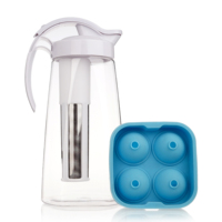 Pichet filtre à eau domestique en plastique Tritan de 2,2 L sans BPA avec passoire à thé portable pour l'eau bouillante