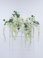 Décor floral suspendu artificiel en glycine, toile de fond en soie, guirlande florale en cascade pour scène de mariage, photomaton, location de fête, vitrine de magasin