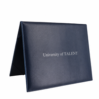 Porte-certificat en cuir PU, dossier pour diplôme de graduation avec logo estampé argenté