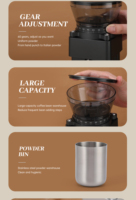 Molinillo de Café Recargable con Báscula Digital Integrada de 0.5g, 70 Niveles de Molienda, Muelas Cónicas SUS420 para Espresso Casero