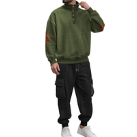 Ensemble de survêtement en tricot à carreaux PASUXI, deux pièces, pantalon cargo à carreaux décontracté, sweat-shirts pour hommes, vêtements de sport