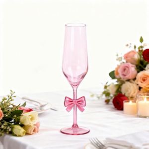 Vasos de Plástico Rosa Princesa con Lazo para Cócteles y Fiestas, Desechables, para Celebraciones - Product Image 1