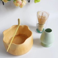 Ensemble de cadeau de thé de style japonais personnalisé agitateur de cérémonie du thé outil de fabrication de logo personnalisé cadeau Matcha ensemble complet d'outils bol cuillère