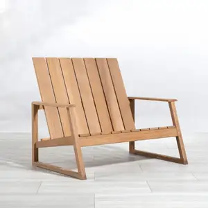 Indonesia premium solid and durable wooden furniture product outdoor long chair Aspen teak Adirondack bench