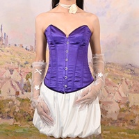 Corset amincissant pour femme, soutien dorsal, correction de posture, bustier en satin à lacets, avec baleines – Grande Vente