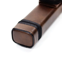 Étui de queue de billard en cuir PU marron 2B3S à 5 trous, 1/2 pièce, vente chaude