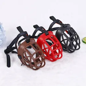 Adjustable Safety PE Plastic Breathable Barking Soft Basket Dog Muzzle Werewolf Dog Muzzle For Small Medium Large