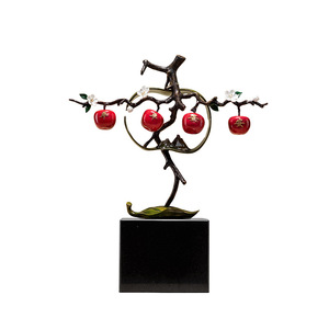 <b>Copper</b> And Gold Years Peace And Safety Brass Apple Ornament For Home Decoration Table Top Decor Housewarming Gift - Product Image 1