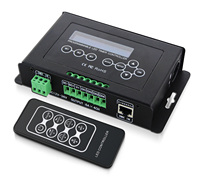 Controlador LED RGBW Multifuncional con Temporizador y Pantalla OLED para Sistemas de Iluminación Atmosférica Programables de 4 Canales