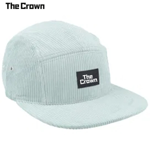 Casquette structurée 6 panneaux en velours côtelé avec logo personnalisé, visière plate et patch tissé – Vente en gros par le fabricant - Product Image 2