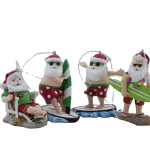Mini Figur Weihnachten Dekorationen Anhänger Winter Ornament Weihnachts harz Surfen Santa Letter Dekoration Ornamente Hängenden Baum