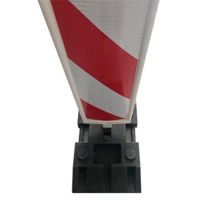 Postes delineadores de tráfico de panel vertical Cinta reflectante blanca y roja con base de goma negra Barrera de seguridad de autopistas de 43 pulgadas - Product Image 6