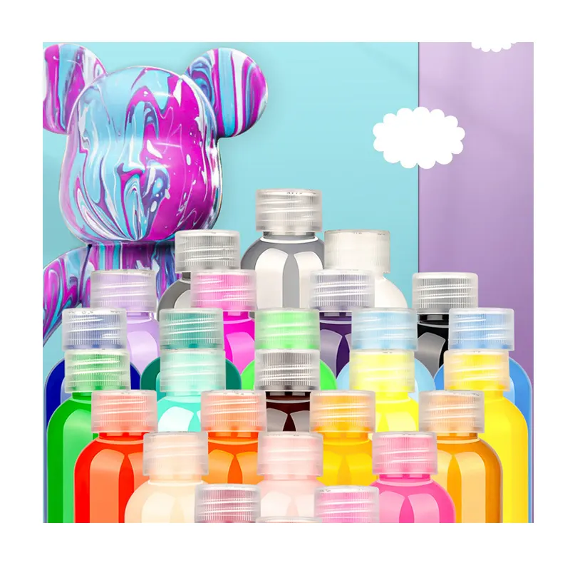Xinyi Art Hochwertige flüssige Bären farbe 60ML Acrylfarbe Gießen Ideal für Studenten und Künstler
