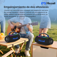 Haut-parleur sans fil Miccell 30W HIFI avec résistance à l'eau IPX5, idéal pour la musique en extérieur et les DJ