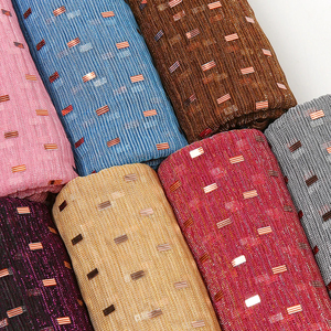 CCY Écharpe longue de prière ethnique et châle Écharpe pailletée musulmane dorée et argentée Couleur unie pure Hijab en gaze brillante pour femmes - Product Image 2