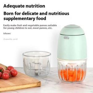 Xách tay mini điện bé xử lý thực phẩm USB có thể sạc lại thịt máy xay sinh tố Máy xay trái cây rau hộ gia đình nhự<span class=keywords><strong>a</strong></span> cốc 300 - Product Image 2