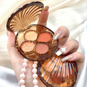 باليت ظلال عيون جديد لعام 2025 بأربعة ألوان، باليت ظلال عيون لامعة، مستحضرات تجميل براقة، باليت ظلال عيون بعلامة تجارية خاصة - Product Image 1