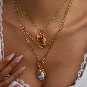 N & S Của Phụ Nữ Cổ Điển Đơn Giản 18Kgold Thép Không Gỉ Kẹp Giấy Chuỗi Dài Hình Bầu Dục Khóa Thời Trang Vòng Cổ Cho Món Quà Những dịp - Product Image 4