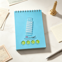 Carnet à spirale A5 avec couverture en polypropylène, motif Tour de Pise découpé, couverture rigide personnalisée, vente en gros