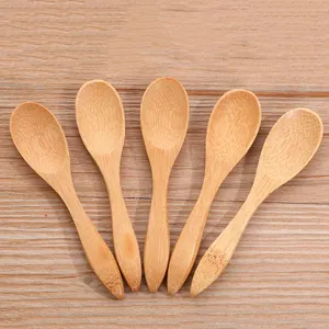 Reusable Mini Bamboo Wooden Tea Honey Powder Spoon Kitchenware Bamboo Serving Scoop Spoon