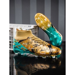 Football Shoes Mid Calf PU Upper Cotton Lining <b>Rubber</b> Sole For Teenagers Men Sports Training All Season New Style - Product Image 3