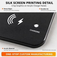 Panneau en PMMA acrylique noir mat pour chargeur de VE, façade personnalisée sérigraphiée avec découpe pour fenêtre d'affichage